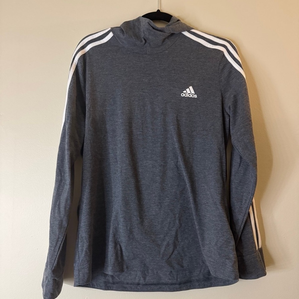Adidas Heather Gray Aeroready Hoodie